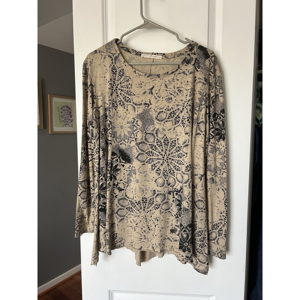 Peruvian Connection Womens Long Sleeve Pima Cotton Tunic Top Shirt Tee Size XS/S - Picture 1 of 5